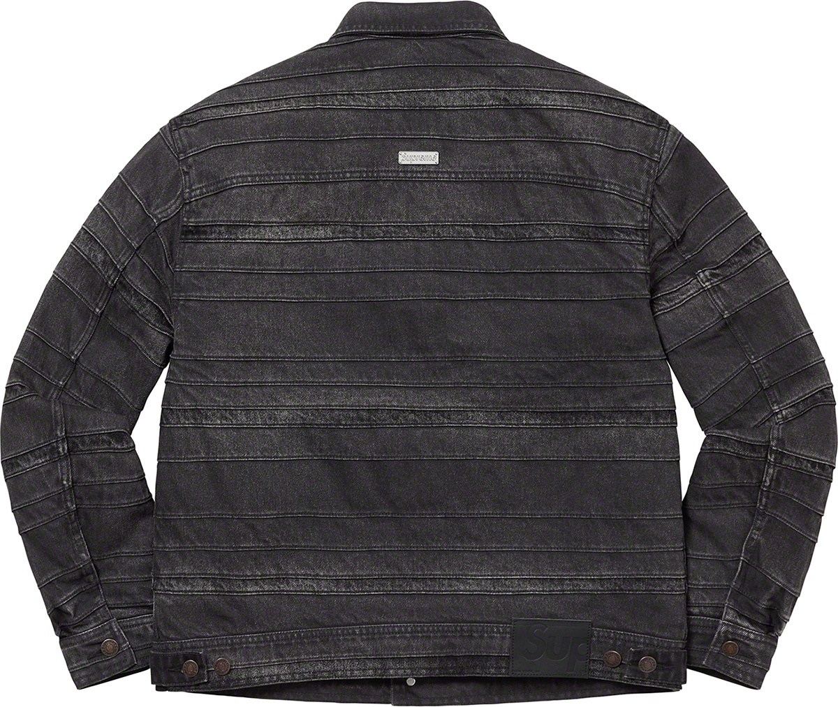 Layered Denim Trucker Jacket view 7